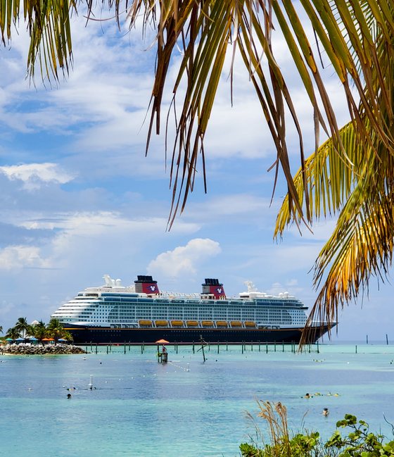 Disney cruise ship at Castaway Cay